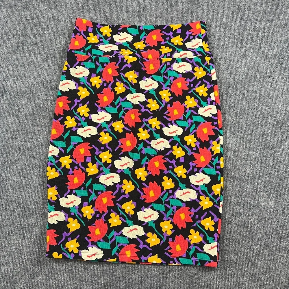 Lularoe‎ Pencil Skirt Womens Small Multicolor Floral Stretch Knee Length Office